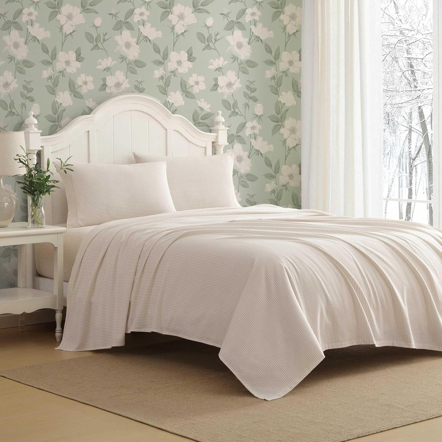 Laura Ashley Flannel Sheets Twin Size for All-Season Comfort