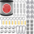 1/8ft Wire Rope 100FT Stainless Steel Cable Kit - Durable