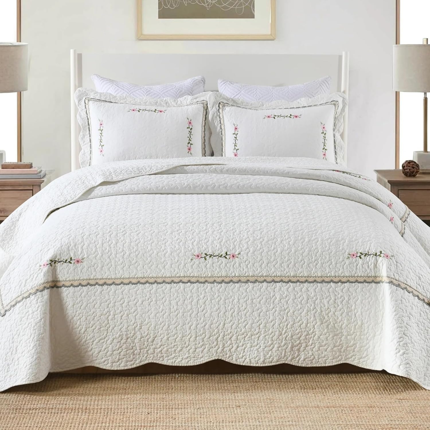 MarCielo 3-Piece Cotton Oversized Bedspread for Year-Round Comfort