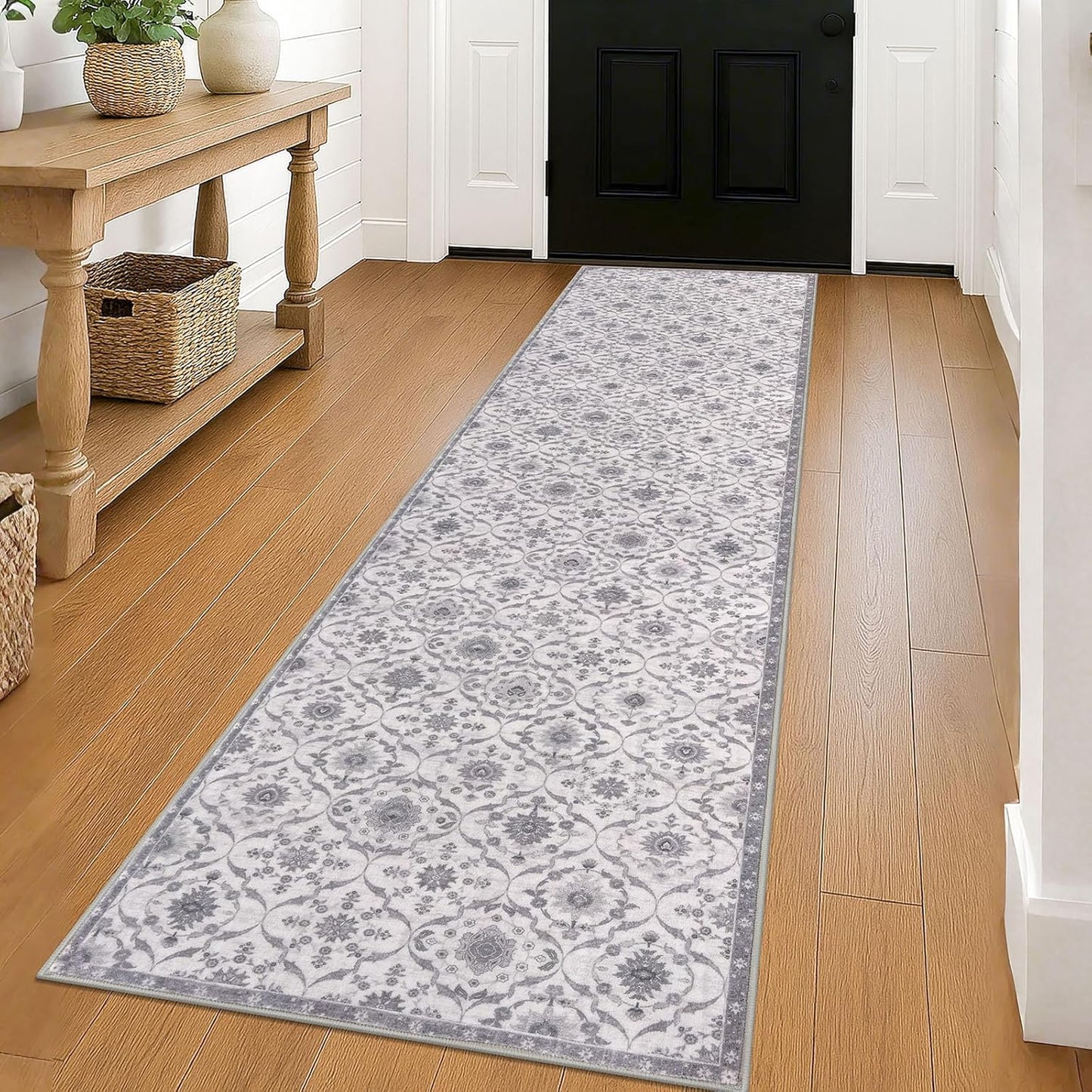 KILOCOCO 2x8 Runner Rug - Soft Washable Moroccan Design
