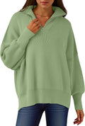 Oversized Quarter Zip Sweater Pullover - Chic Loose Fit ANRABESS