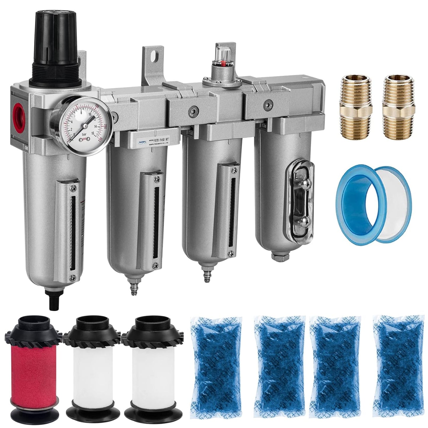 NANPU 3/4in NPT Industrial Grade 4 Stage Air Drying System