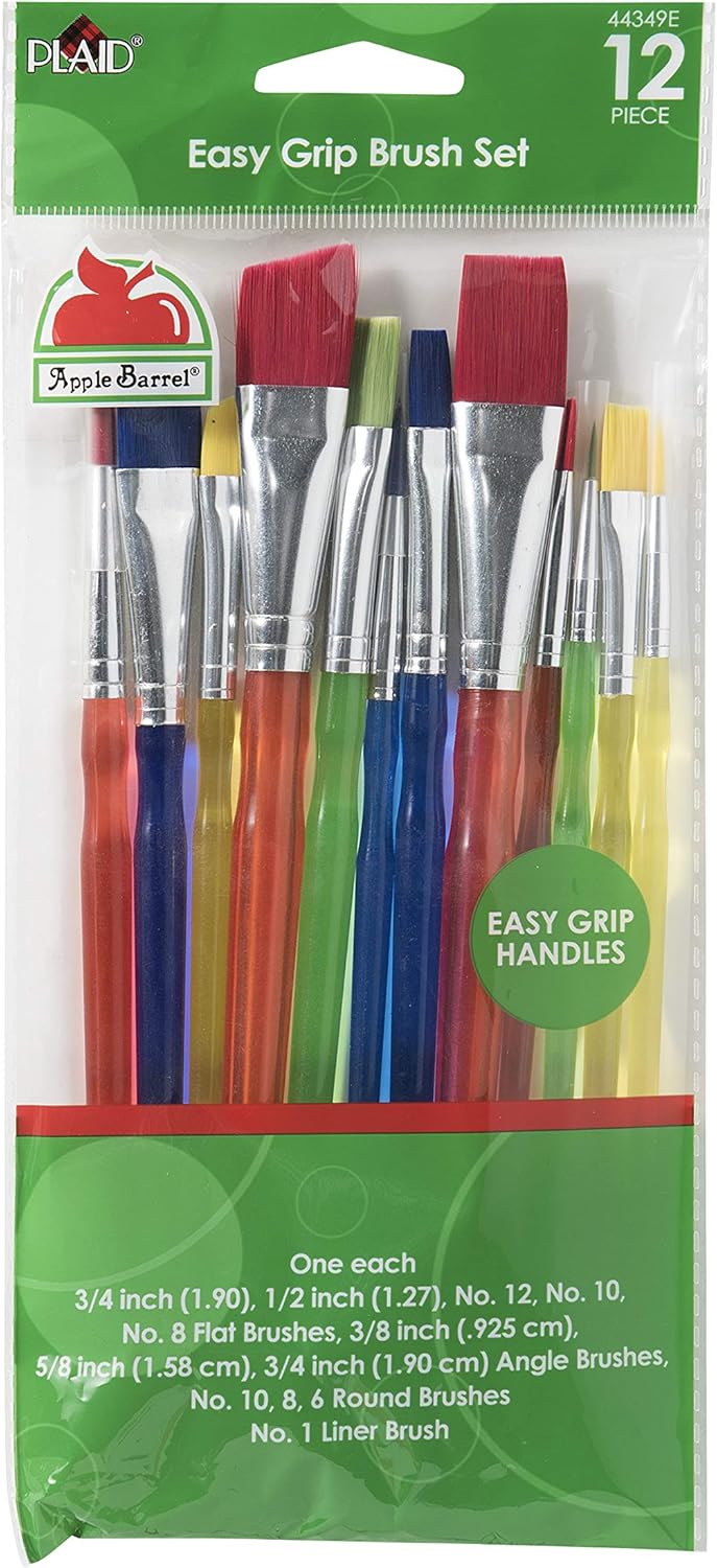 Apple Barrel 12-Piece Brush Set | Versatile for All Artists