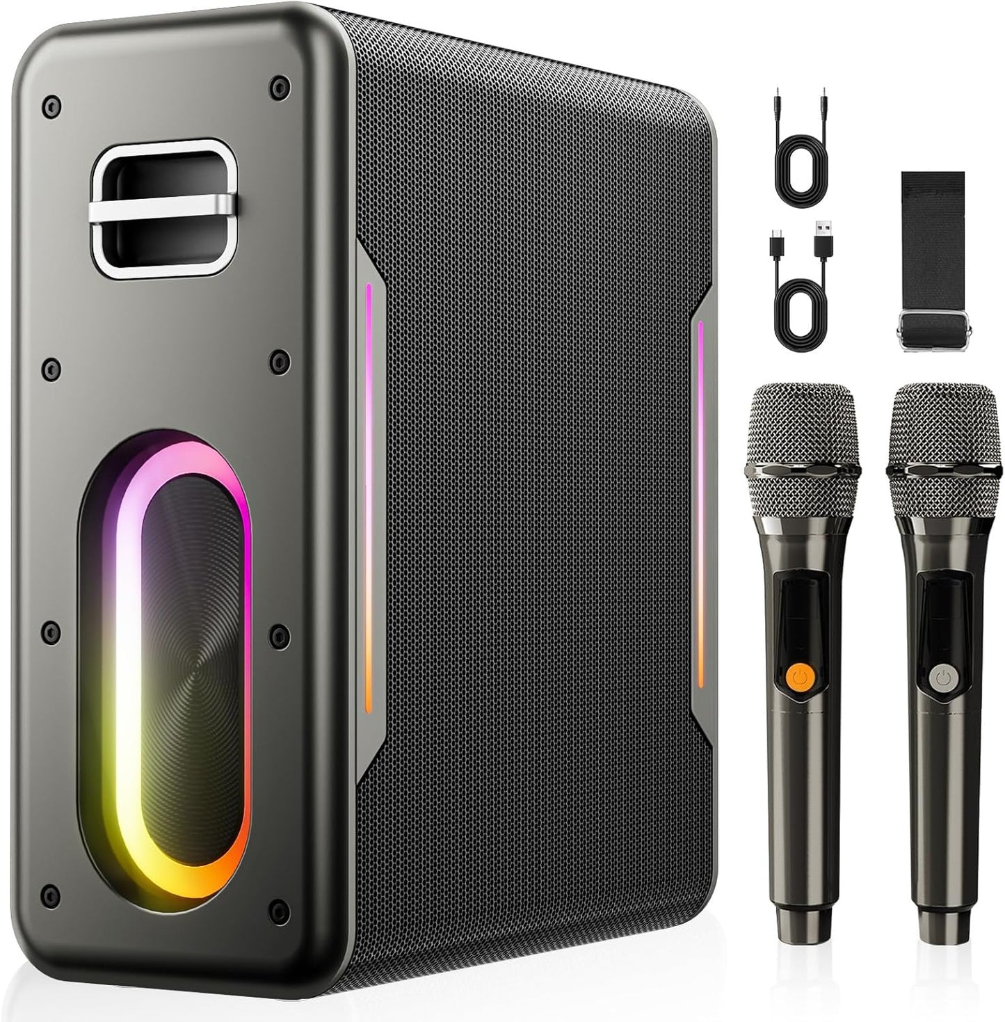 Karaoke Machine with 2 Wireless Microphones for Fun Singing