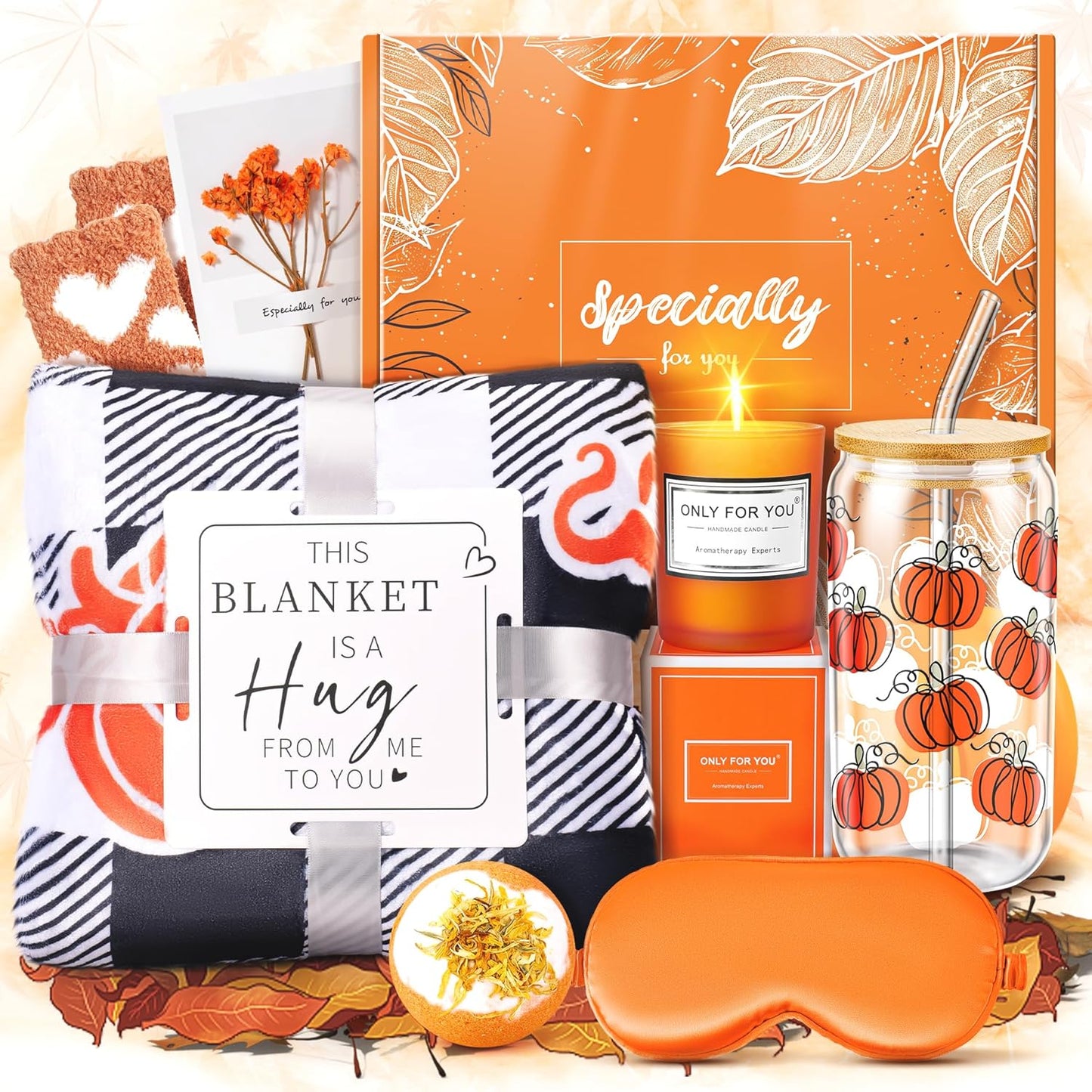 Cute Pumpkin Cup and Blanket Gift Set for Fall Celebrations
