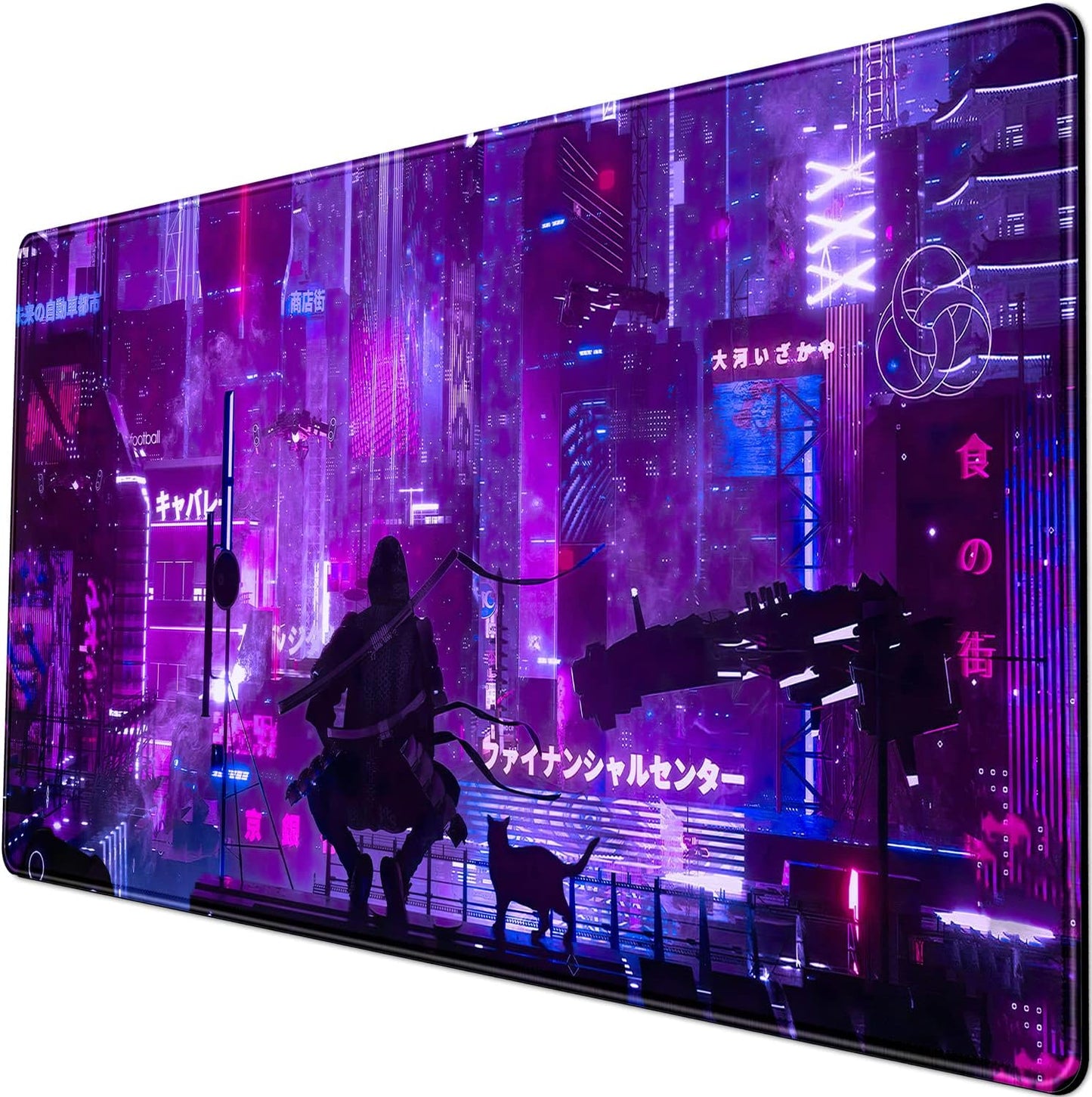 LuckyCow Large Anime Mouse Pad - Pink City Glow