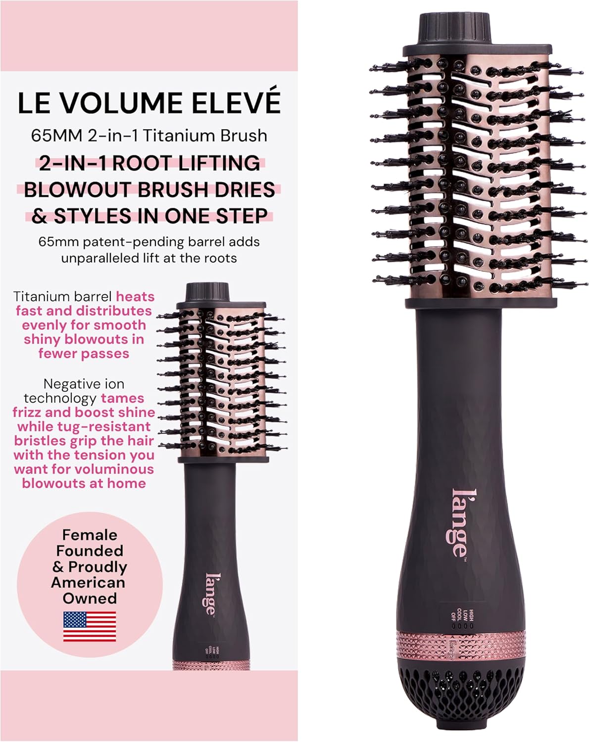 L'ANGE HAIR Le Volume Eleve 65MM Brush Dryer for Effortless Styling