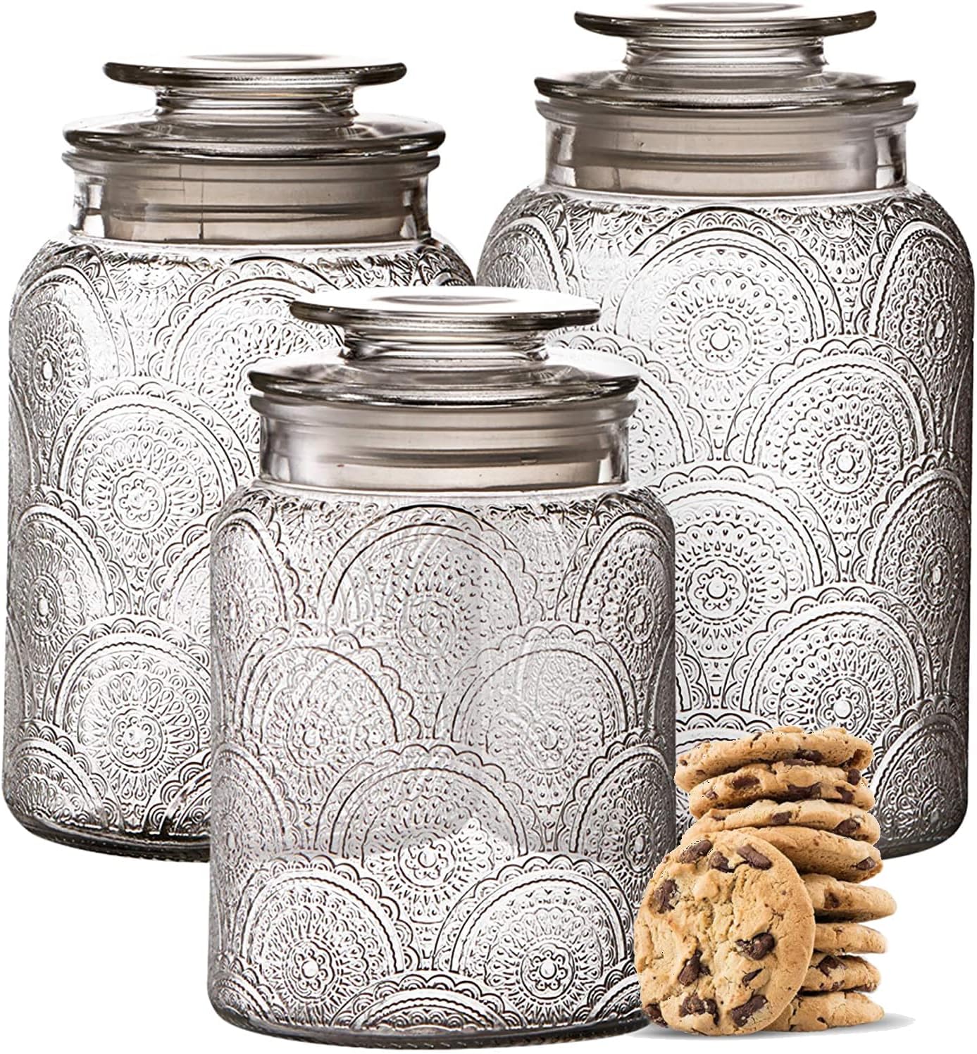 Le'raze Food Storage Containers - Retro Glass Canisters Set