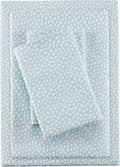 True North Cozy Flannel Cotton Sheet Set, Twin Aqua Dots - Warm & Soft