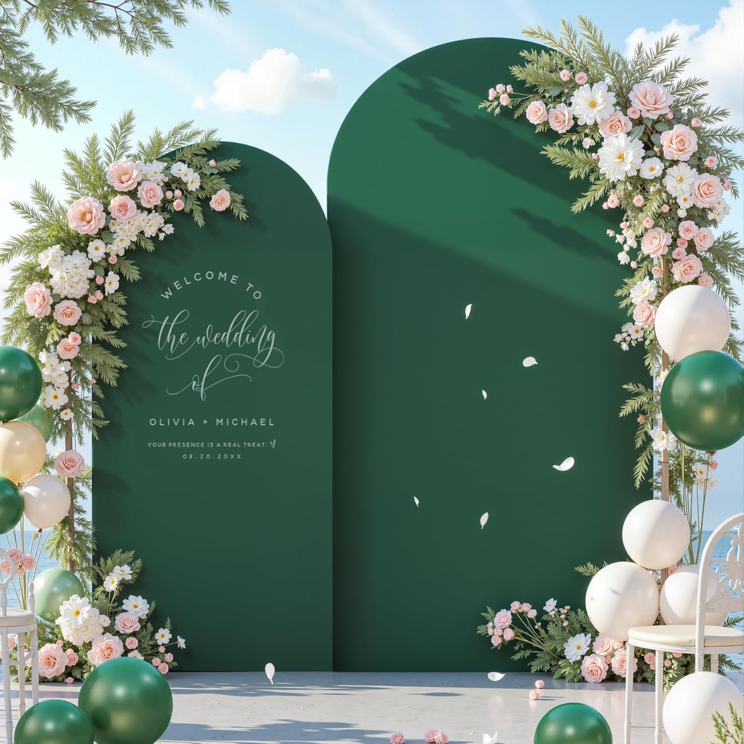 Hunter Green Arch Cover Set by Suppromo for Events