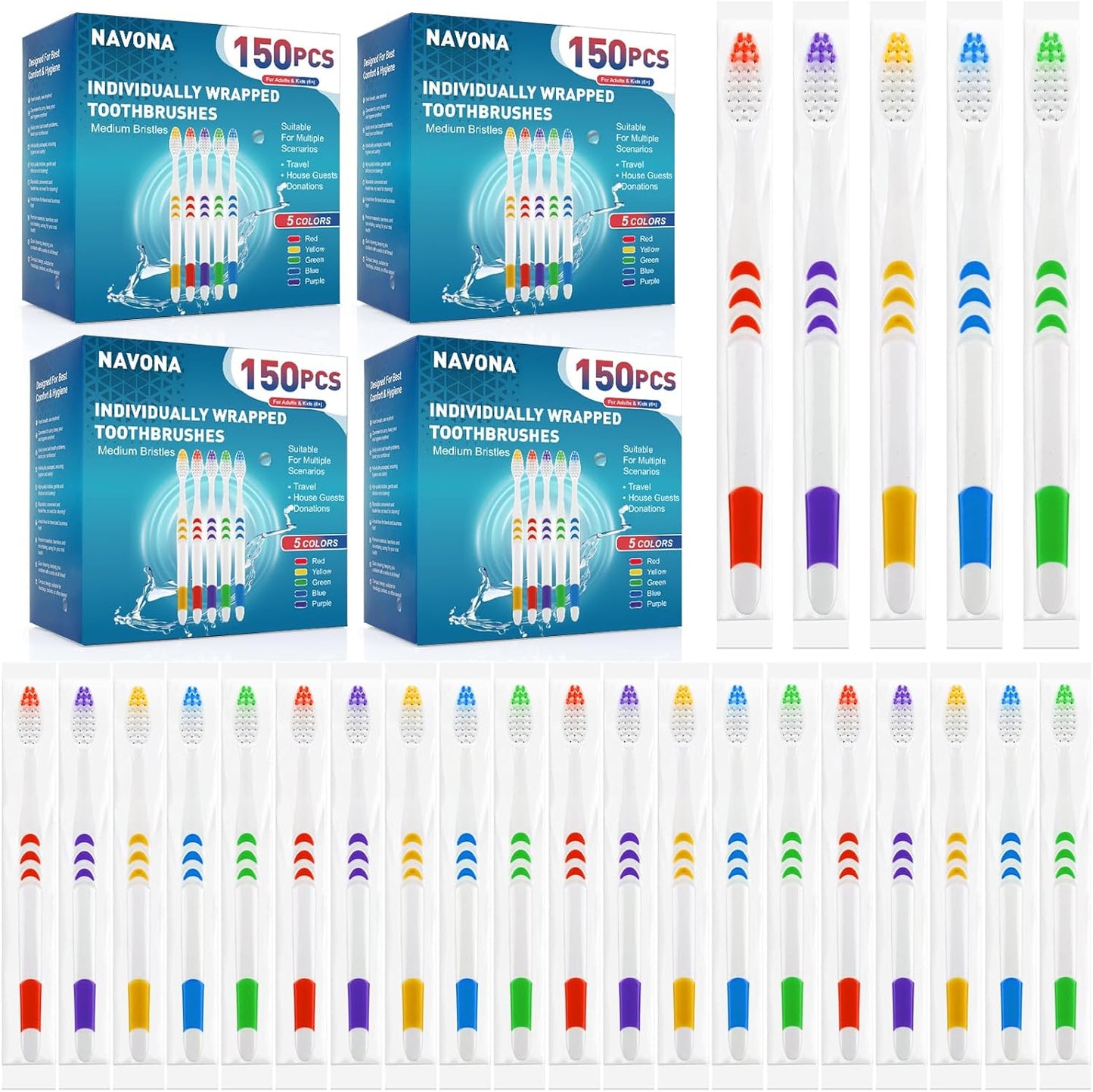 Premium Disposable Toothbrushes Bulk for Travel and Donation