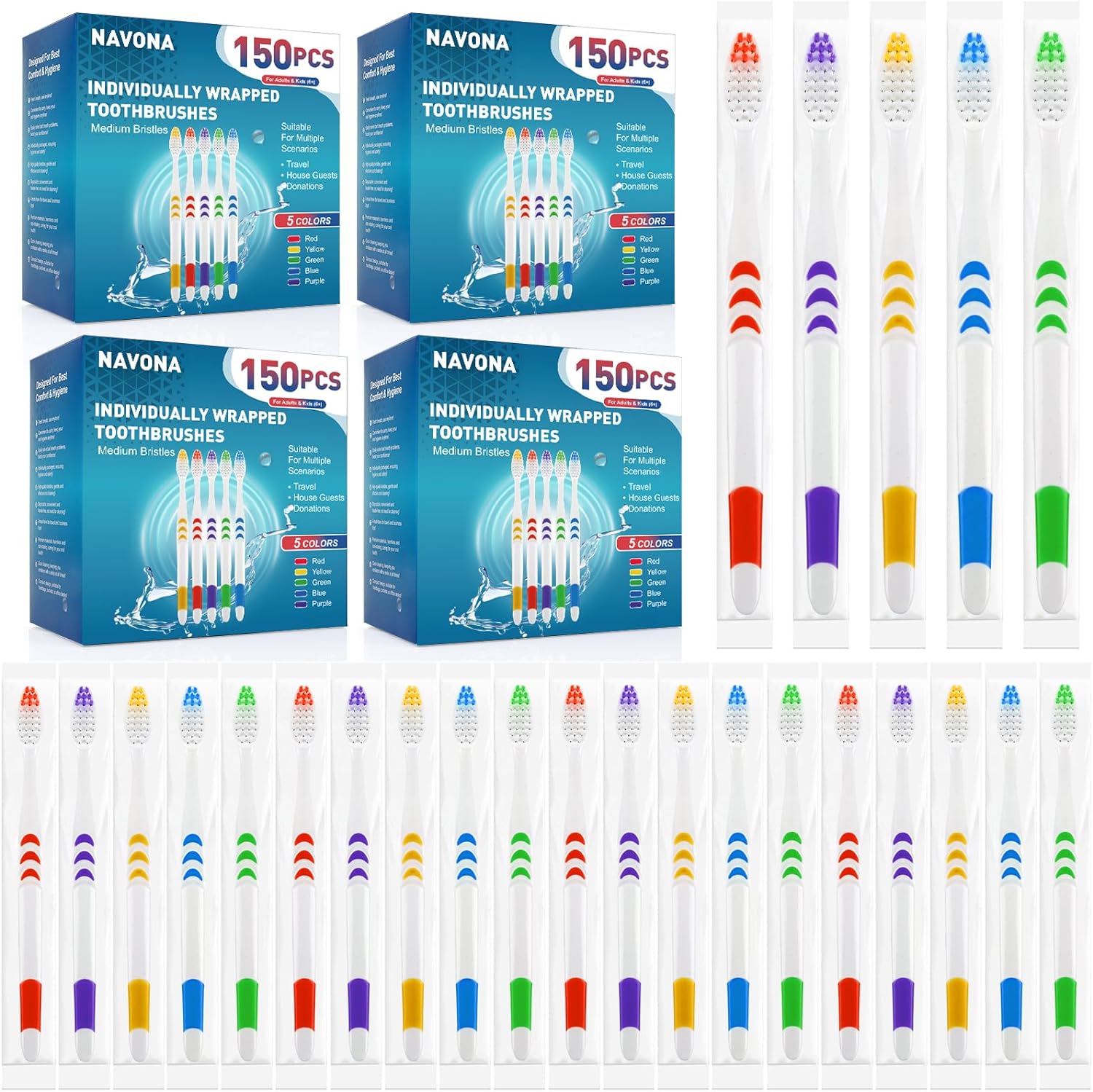 Premium Disposable Toothbrushes Bulk for Travel and Donation