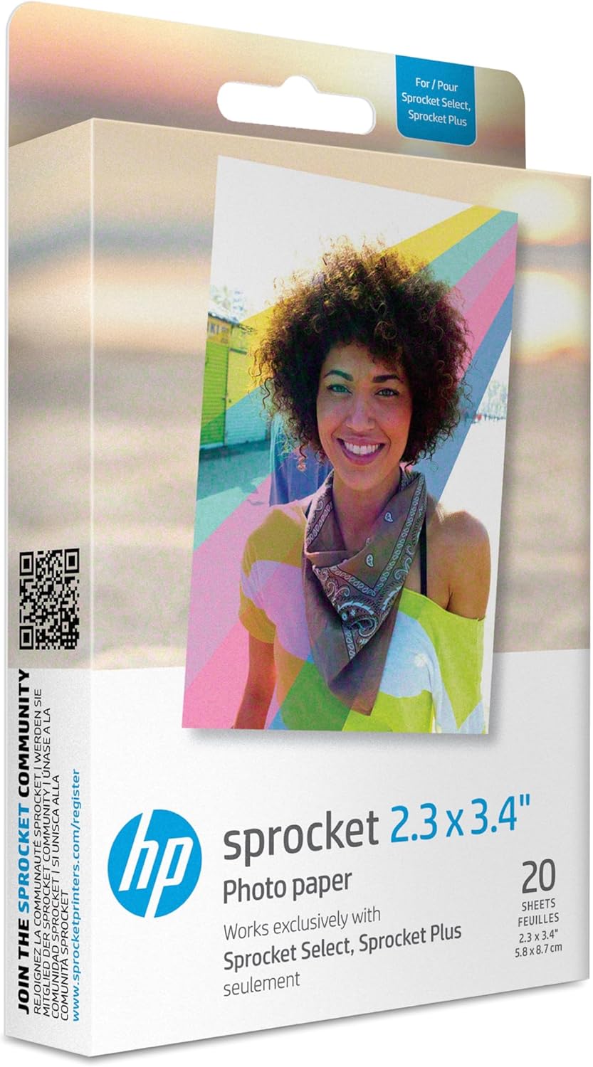 Vivid Photo Prints: HP Sprocket Zink Paper (20 Sheets)