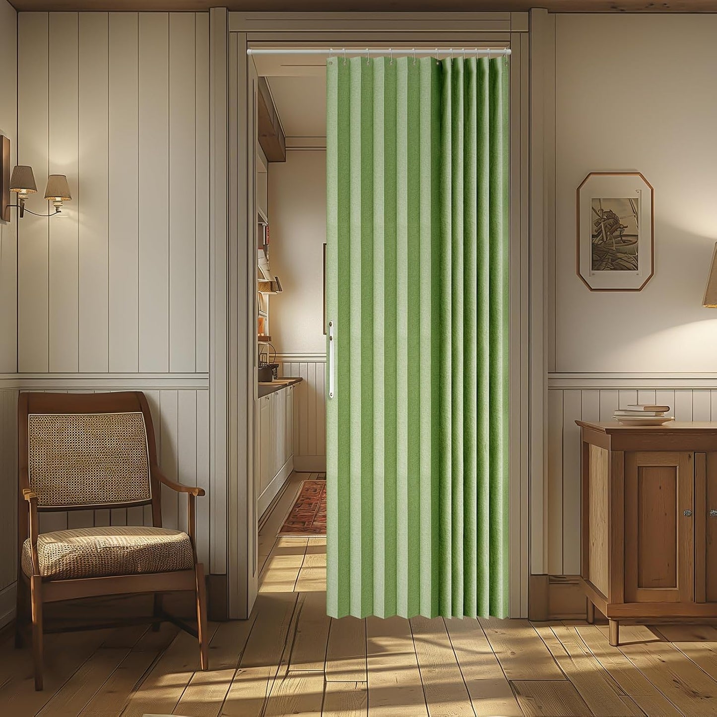 AJAZZ 100% Blackout Magnetic Door Curtain for Home Decor