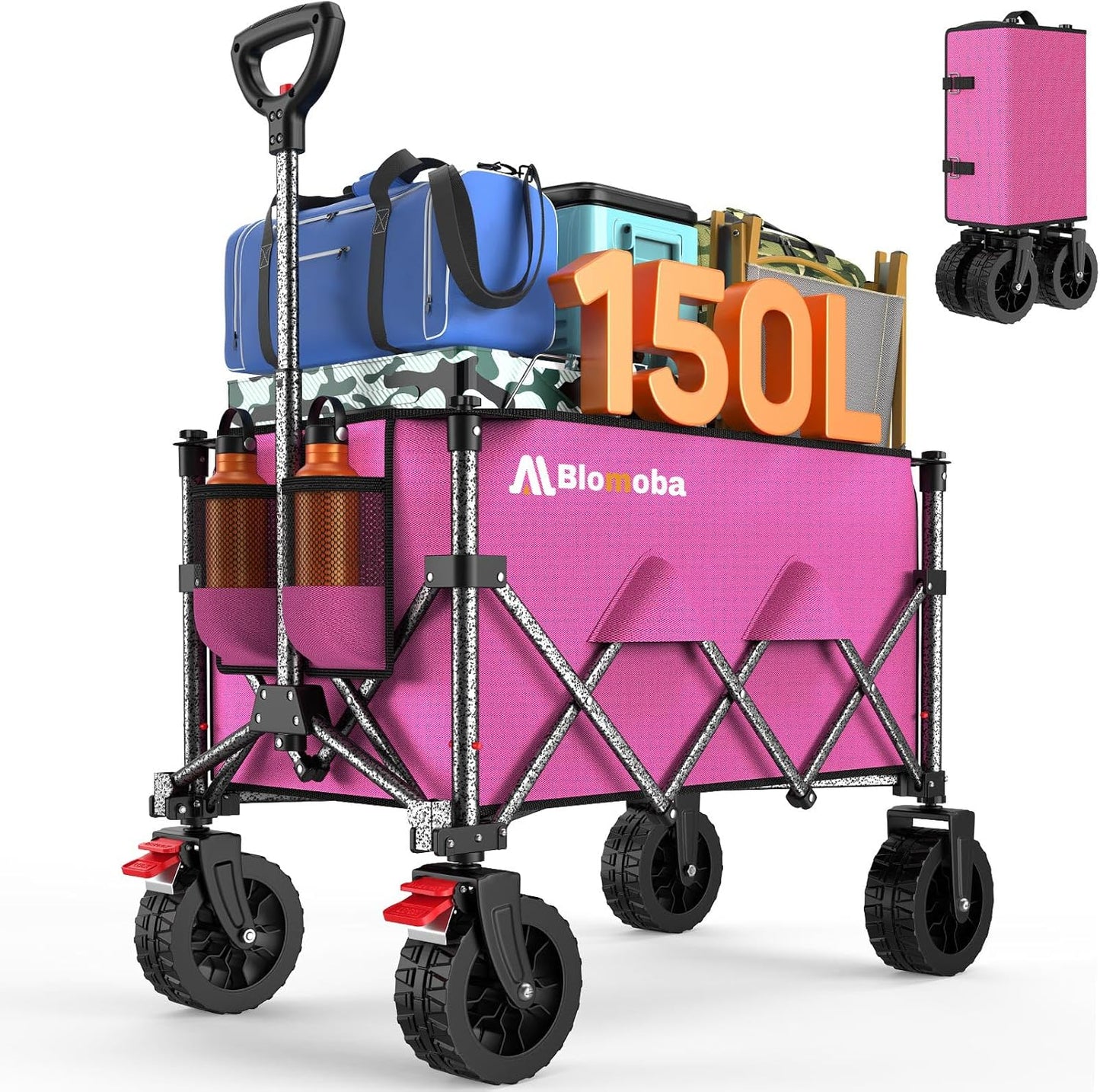 Collapsible Wagon Cart for Beach, Shopping, and Camping Use