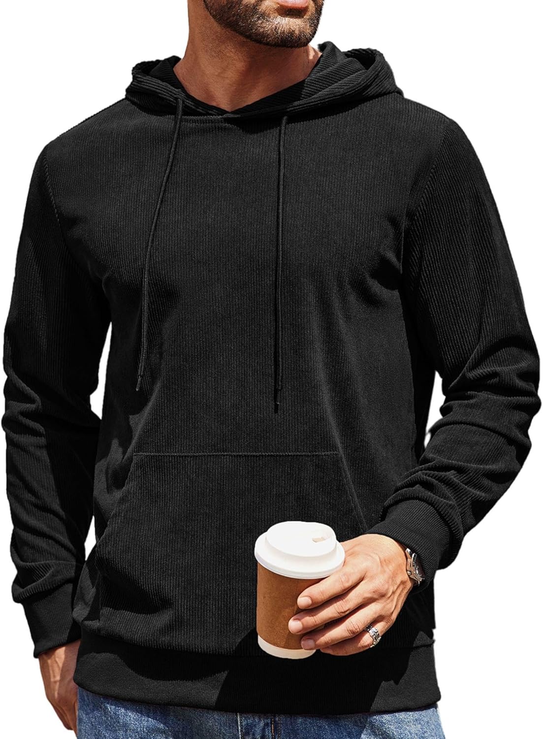 COOFANDY Corduroy Hoodie - Stylish Comfort!