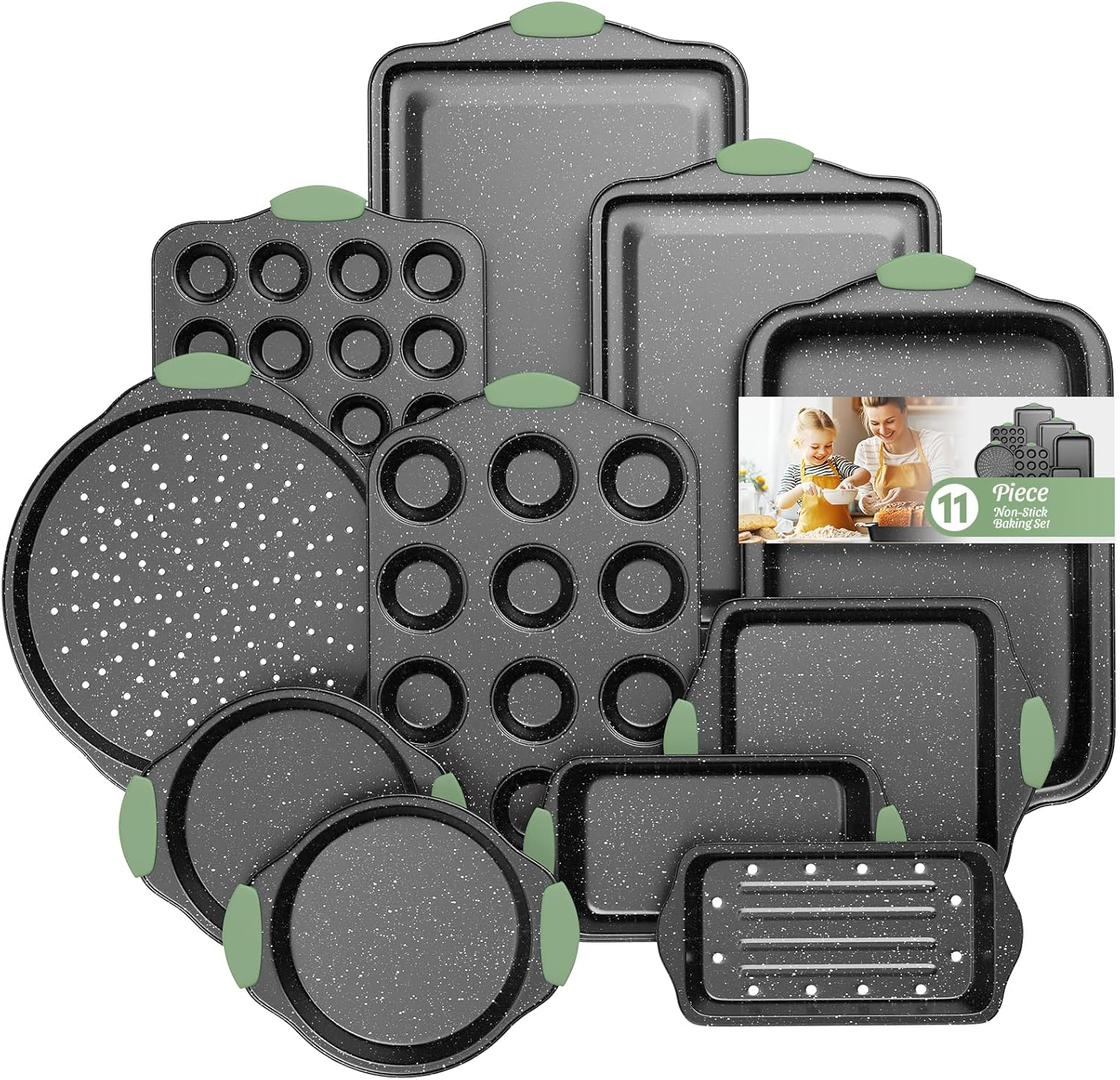11-Piece Nonstick Bakeware Set for Effortless Baking Needs