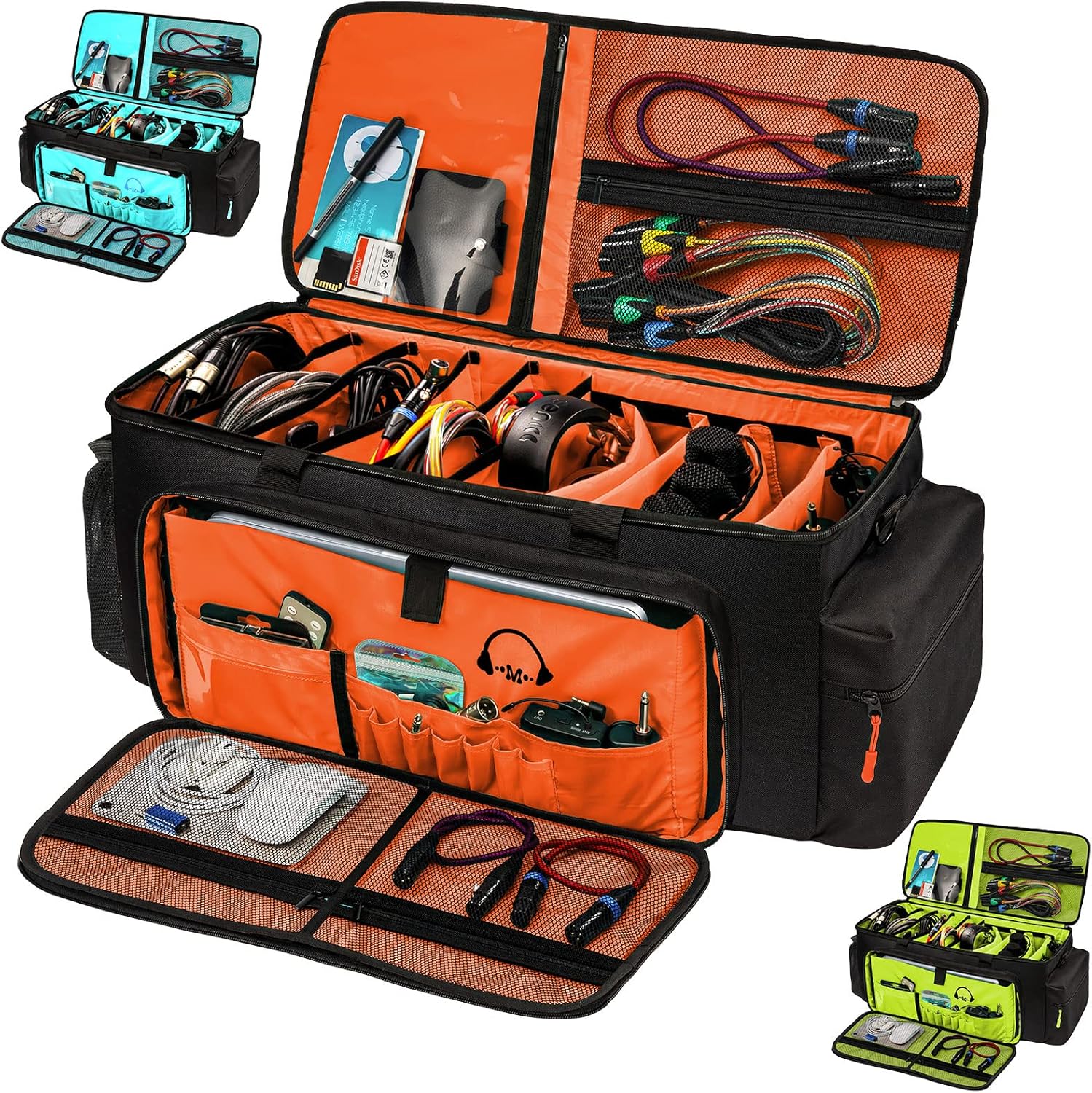 Dj Cable Bag-24 Large Organizer Case for Equipment and Accessories