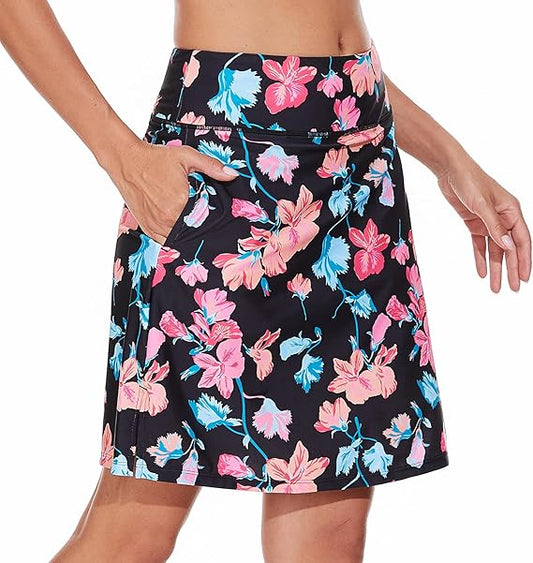 M MOTEEPI Modest Knee Length Skorts for Women Tennis Golf