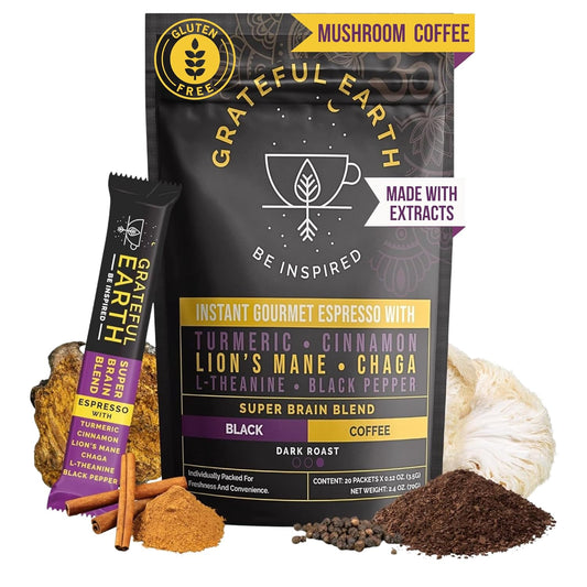 Grateful Earth Mushroom Coffee for Focus, Energy & Gut Health