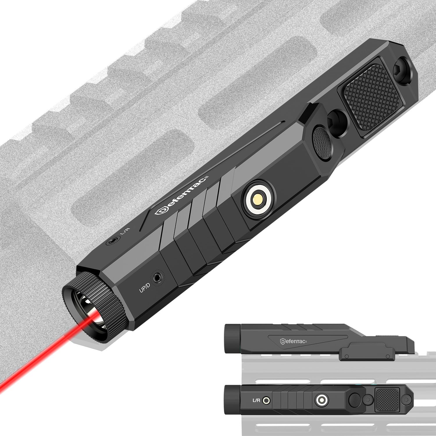 DEFENTAC 1600 Lumens Red Laser Light Combo for Tactical Use