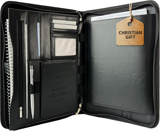 DEHITE Leather Portfolio for Men and Women - Versatile Organizer