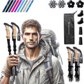 Walking Sticks for Men & Women - 14.5ft Foldable Trekking Poles
