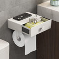 Toilet Paper Holder with Shelf and Wipes Drawer - Hidden Storage