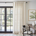 Elegant Beige Linen Blend Curtain for Living Room and Bedroom