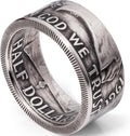 Franklin Half Dollar Ring for Men and Women - Patina Silver Band