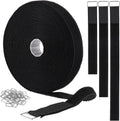 1in x 32ft Hook and Loop Straps with 50 Metal Buckles - Cut-to-Length