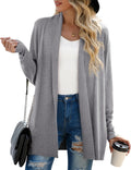 Women's Long Sleeve Open Front Cardigan - Lightweight Rayon Blend