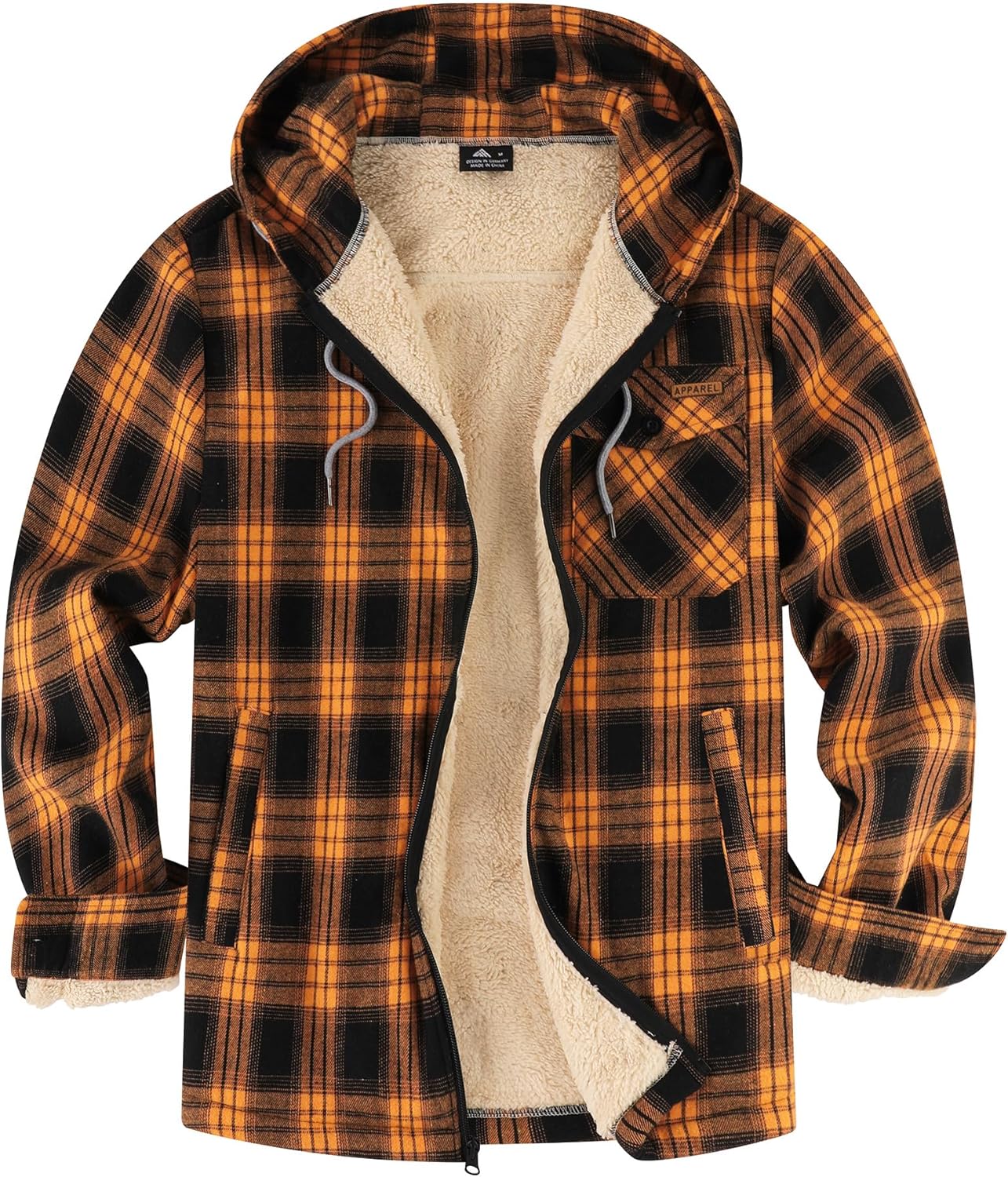 SWISSWELL Mens Sherpa Lined Fleece Plaid Hoodie for Winter