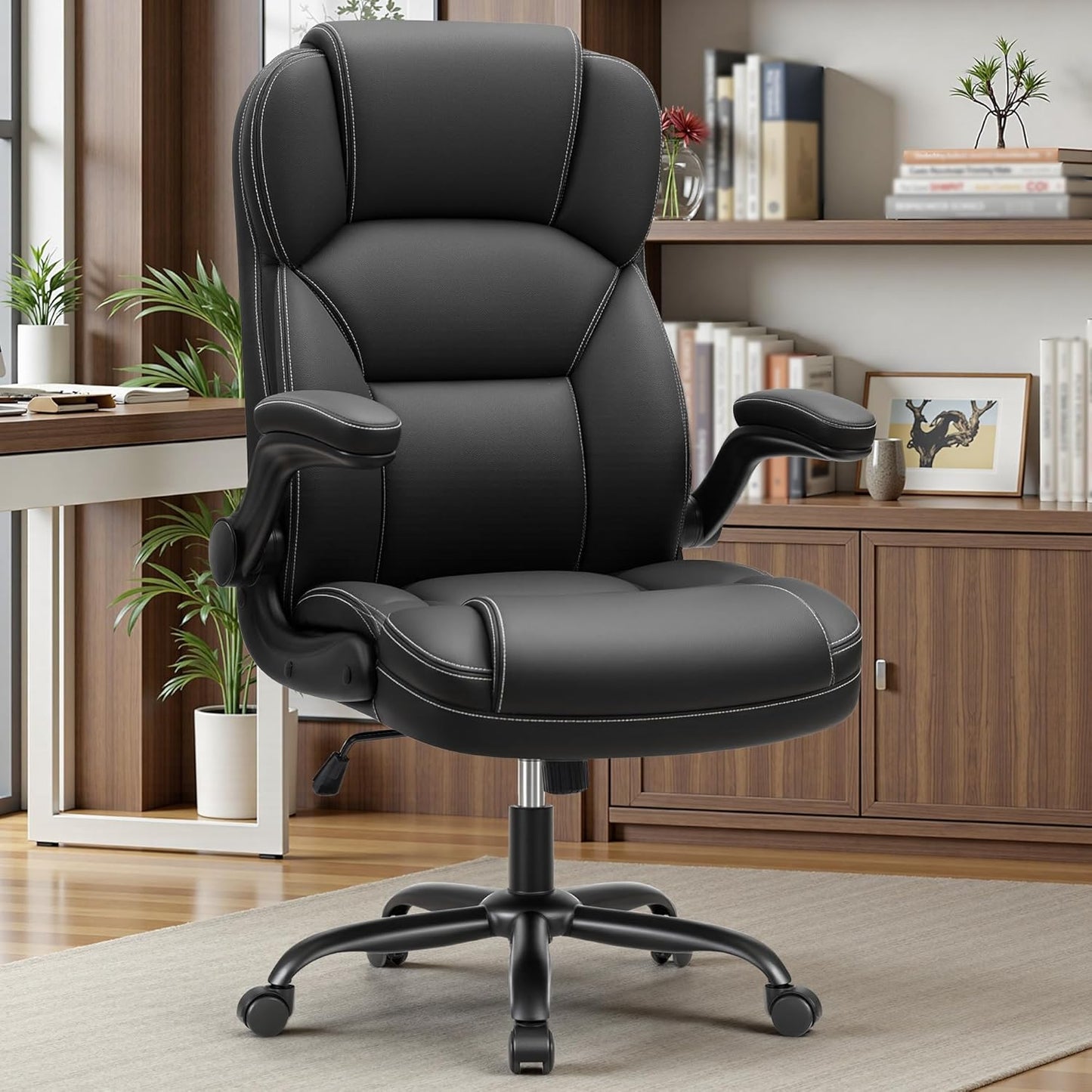 Ergonomic PU Leather Executive Office Chair for Comfort & Style