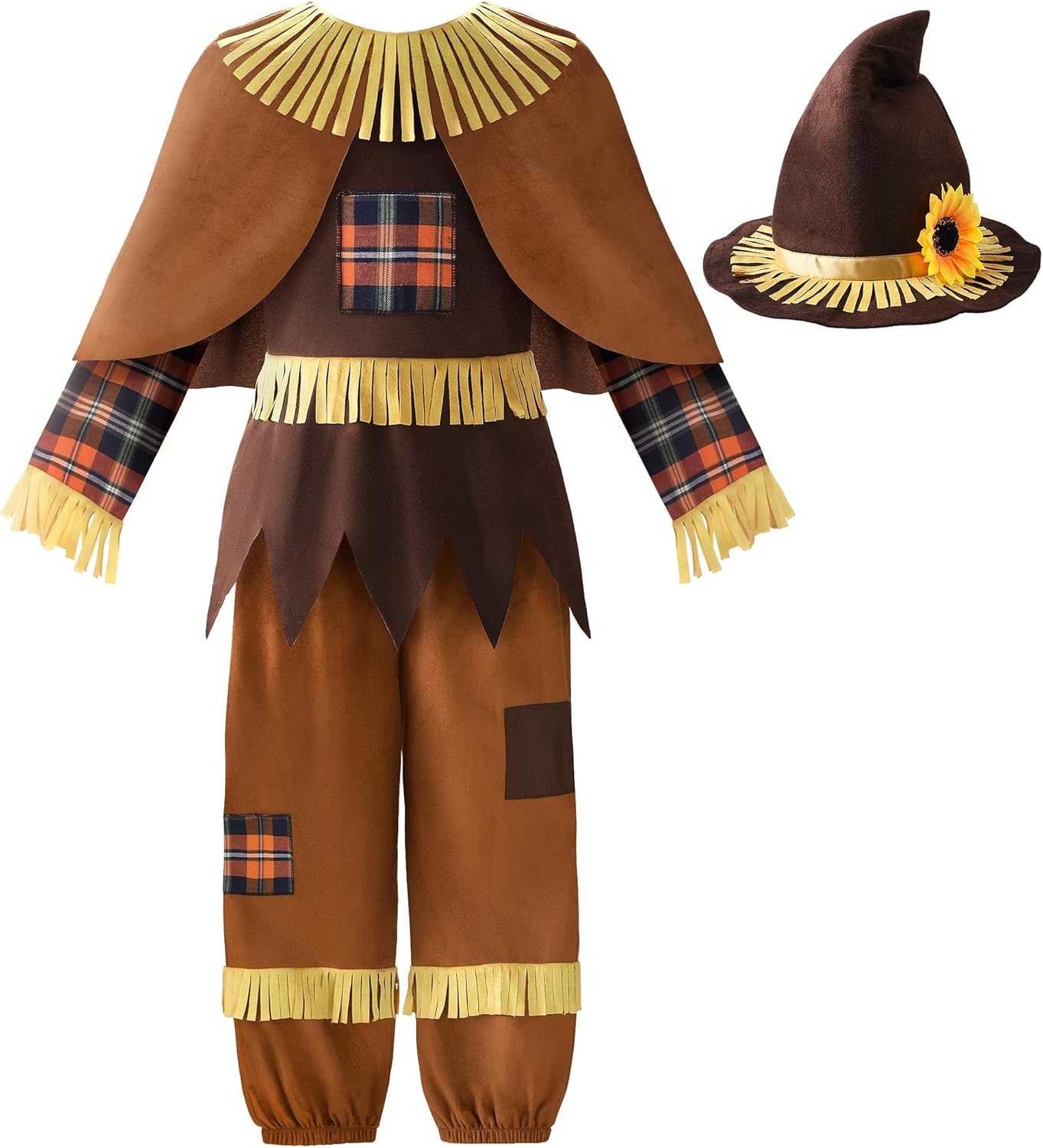 ReliBeauty Halloween Patchwork Scarecrow Costume for Kids Set