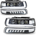500% Brighter LED Headlights Assembly for 1999-2006 Chevy