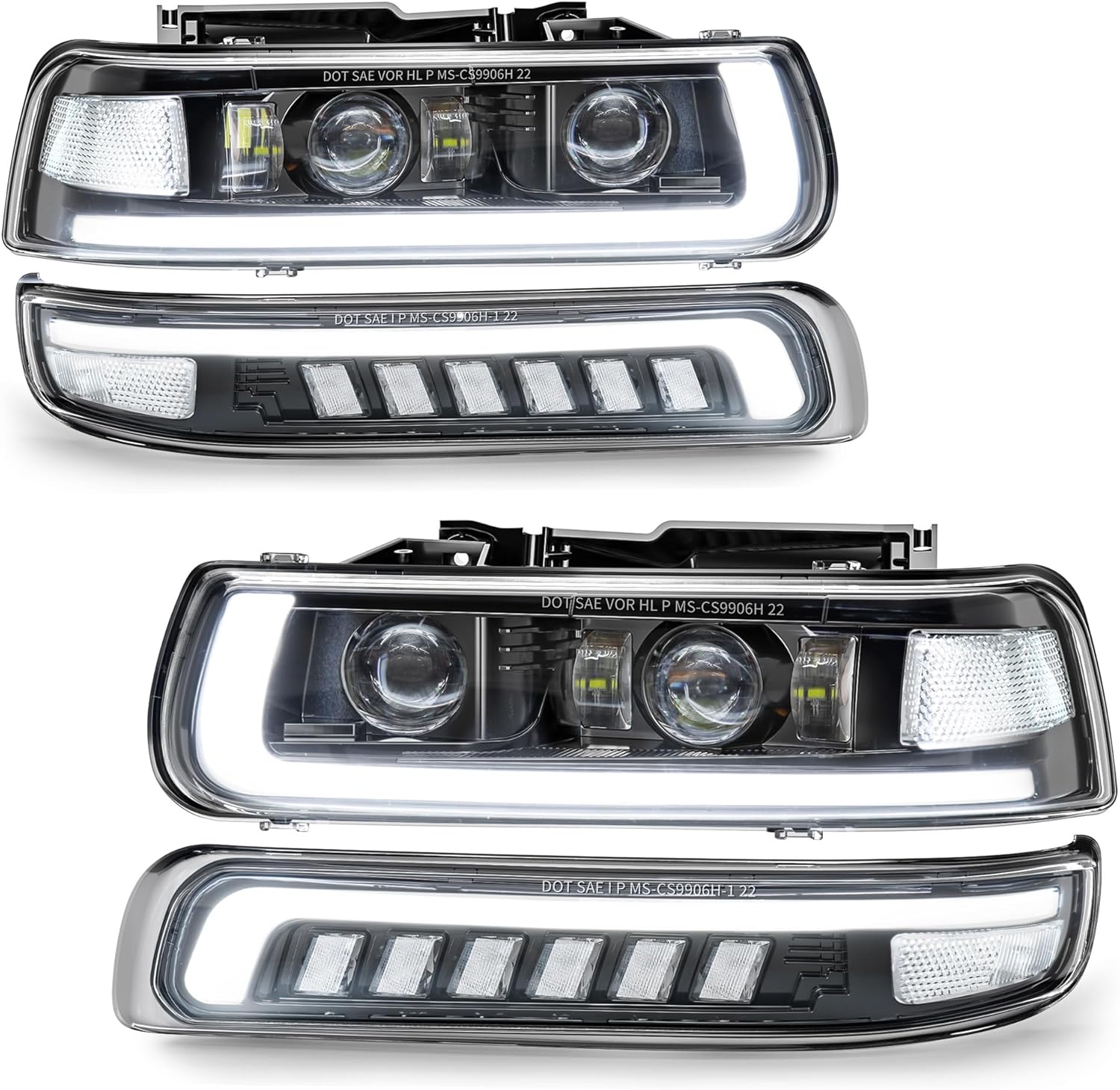 500% Brighter LED Headlights Assembly for Chevy Silverado/Suburban