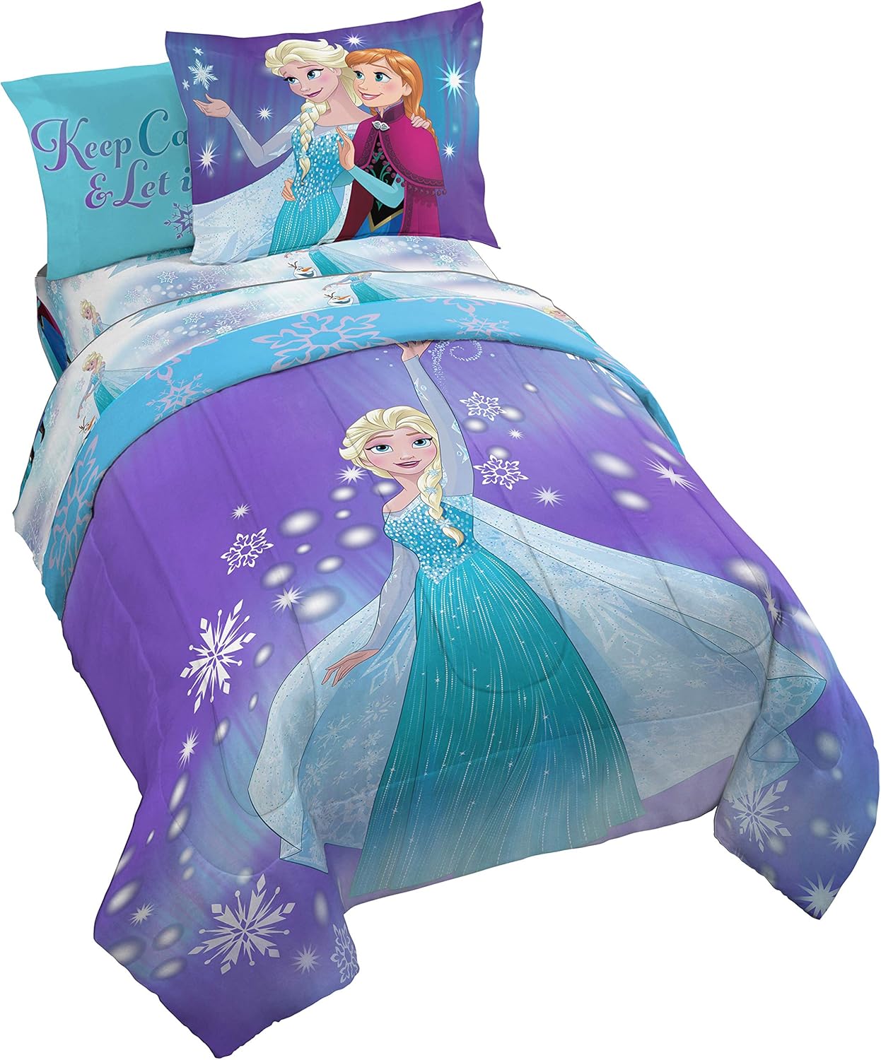 Disney Frozen Magical Winter 5 Piece Twin Bed Set for Kids
