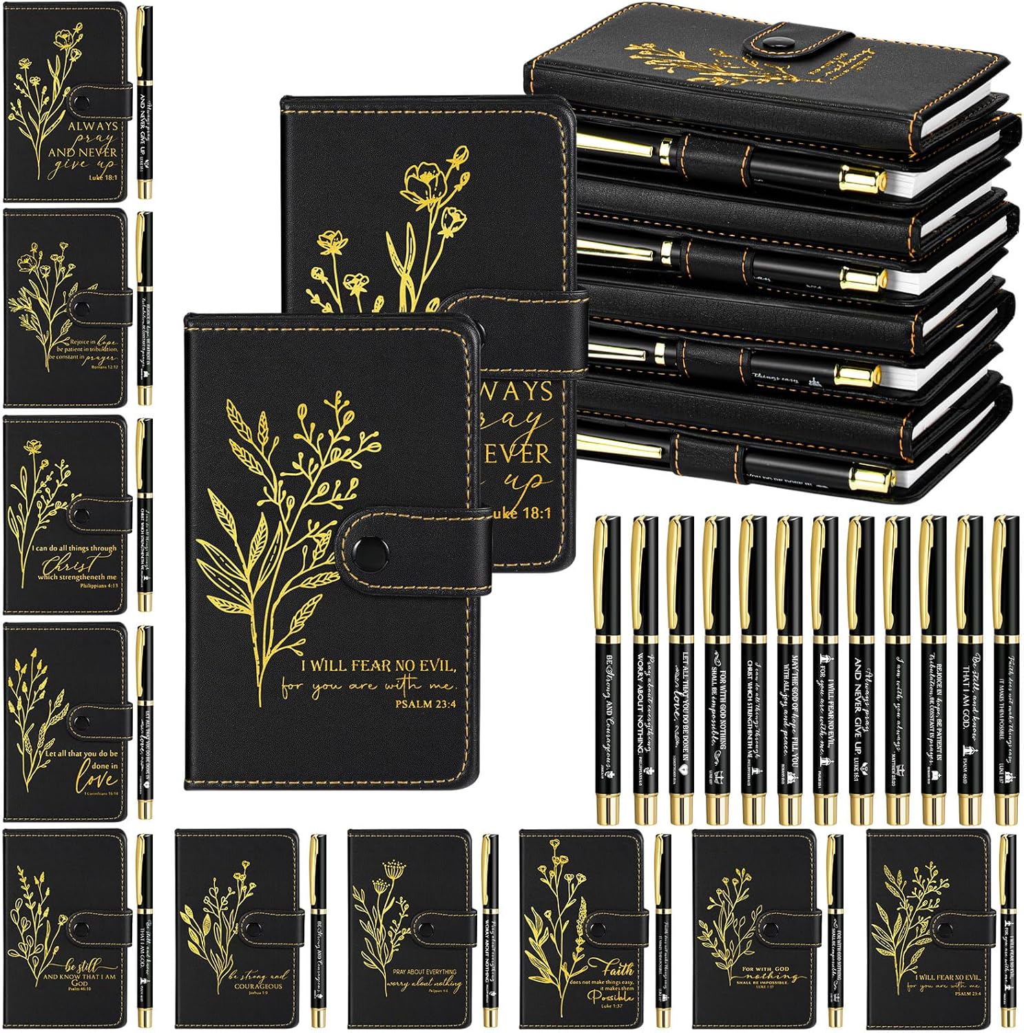Spakon Christian Gifts Bulk Leather Notebook Set for Pastors