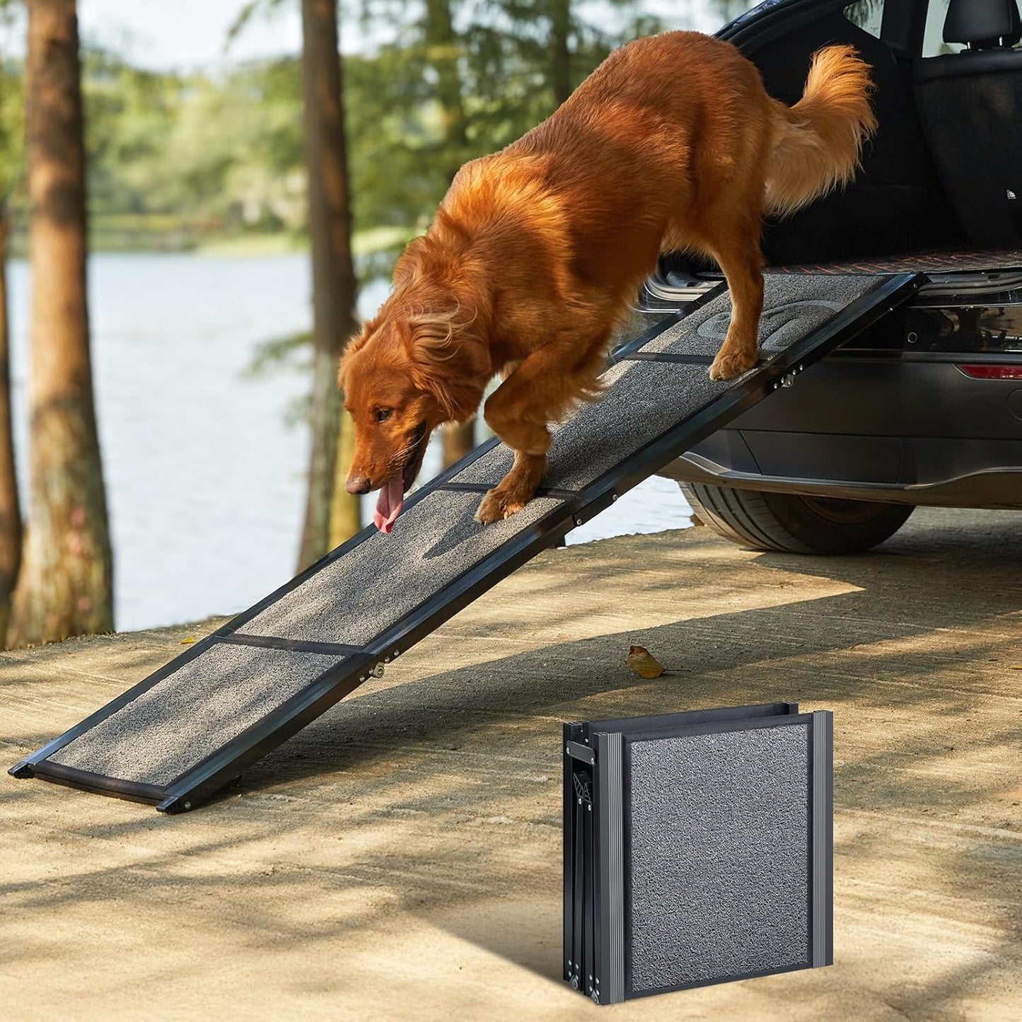 Upgraded Dog Ramp for Car - Extra Wide & Non-Slip for Safety