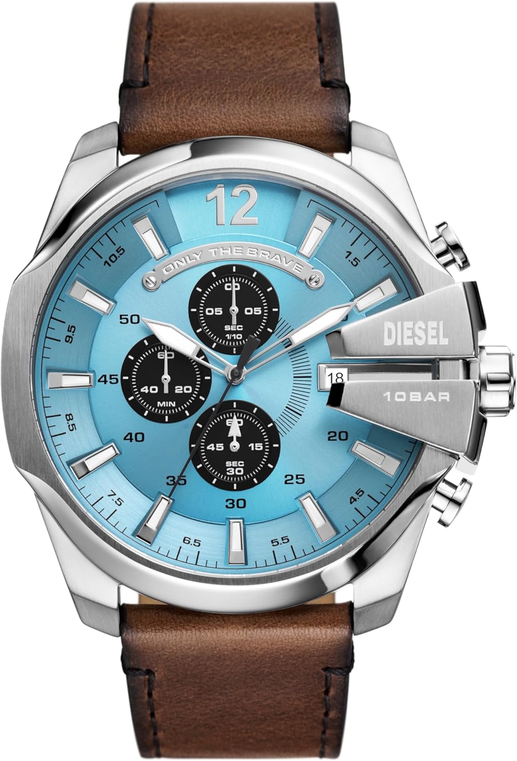 Diesel Mega Chief Stainless Steel Men's Watch with Dual Movement