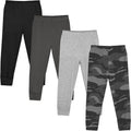Toddler Boys 4-Pack 100% Cotton Jogger Pants - Pull On Comfort