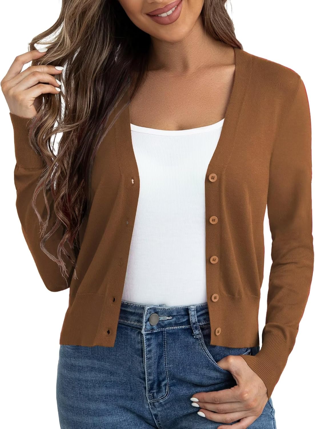 Ahlaray Women's Cropped Cardigans for Dresses, S-XL Sizes