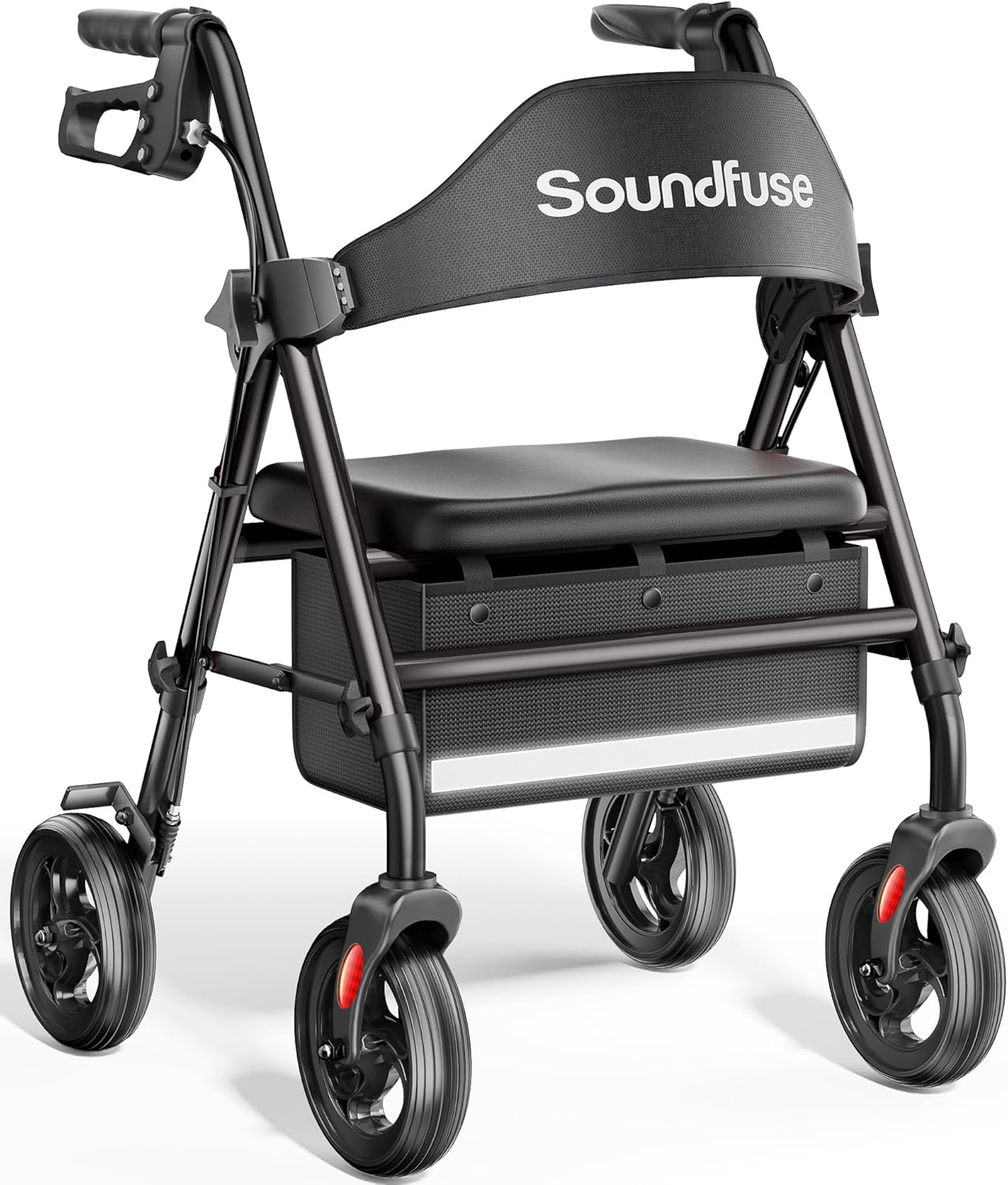 Soundfuse Rollator Walkers with Seat for Seniors - Durable & Safe