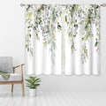 Sage Green Eucalyptus Leaves Window Curtains - Light Filtering Floral