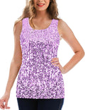 Sequin Tank Top Sleeveless Glitter Gradient Vest - Sparkly Party Wear