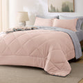 Bedsure Twin Comforter Set - 5-Piece Reversible Blush Pink Bedding