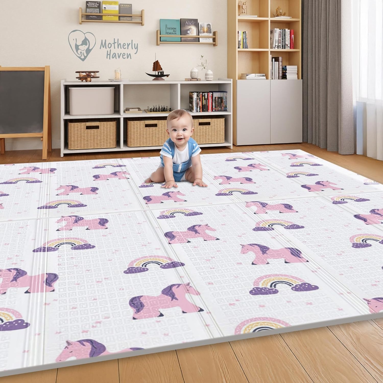79x71 Foldable Baby Play Mat for Floor - Extra Large Foam Mat
