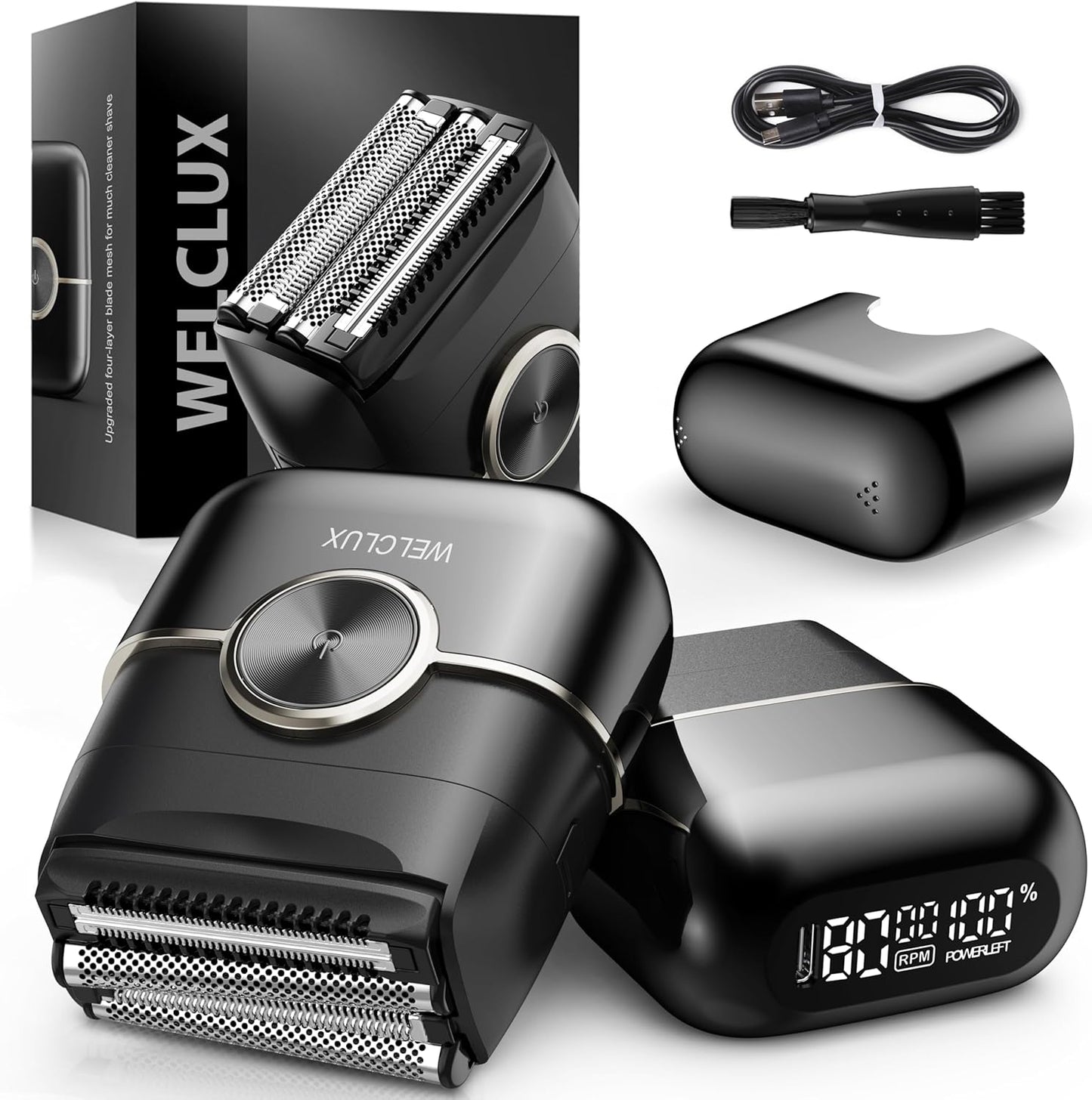 Electric Foil Shavers for Men with 4 Floating Blades & LED Display