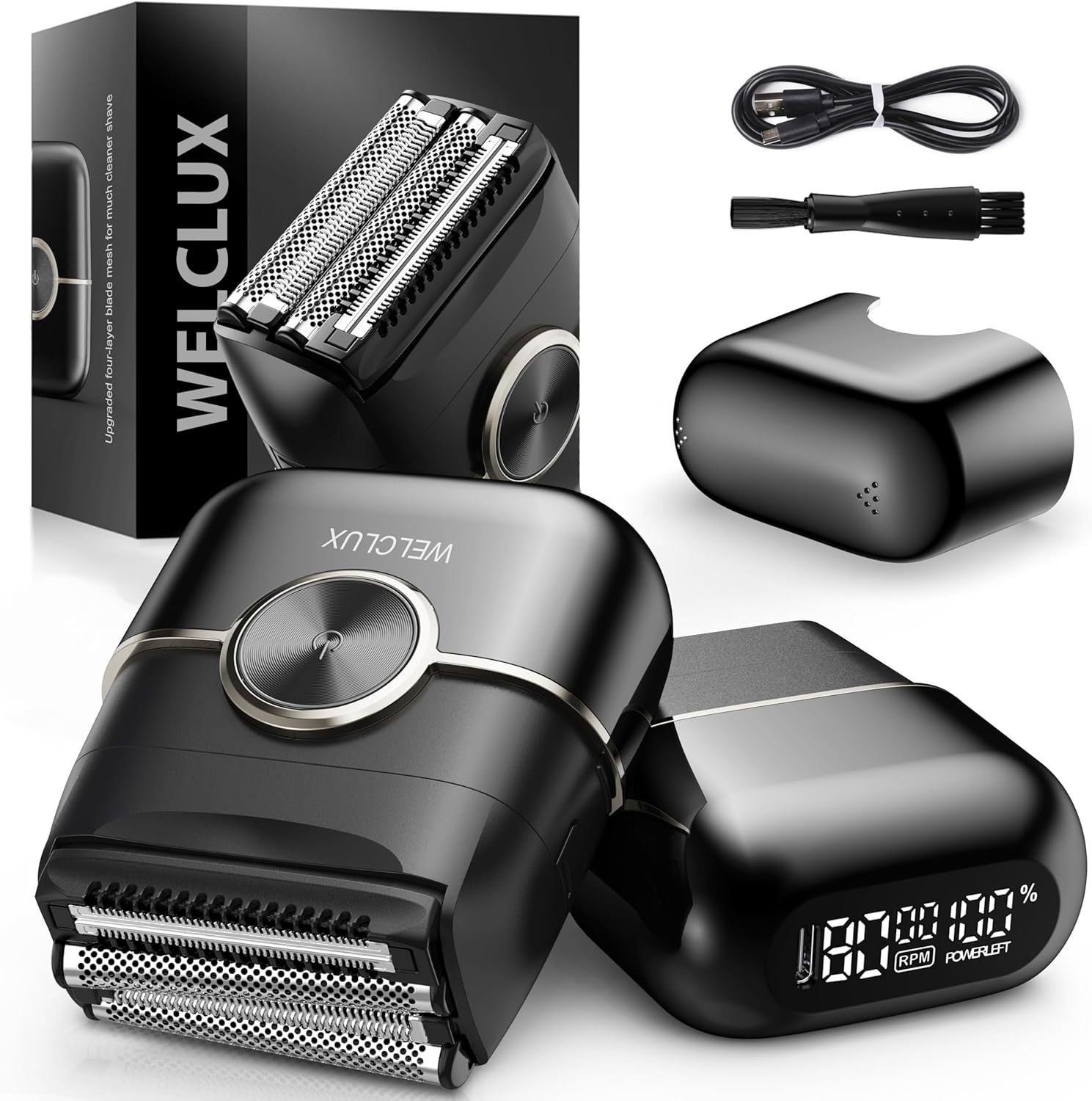 Electric Foil Shavers for Men with 4 Floating Blades & LED Display